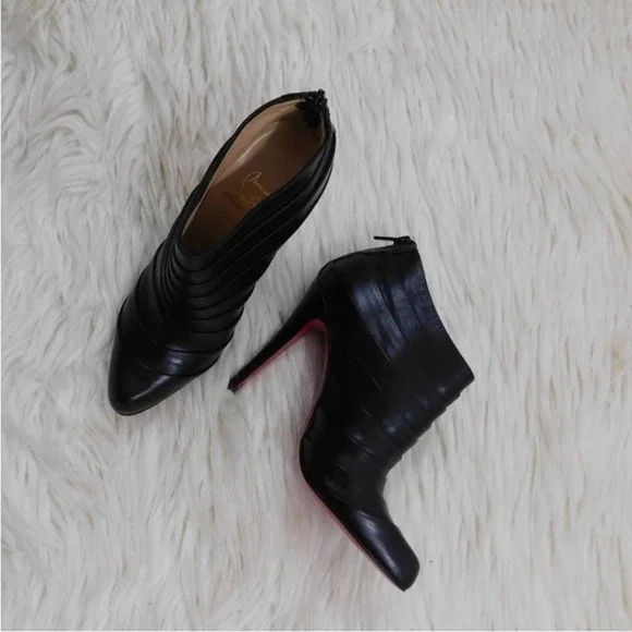 Christian Louboutin Orniron 100 Seta Calfskin Ankle Booties - Picture 9 of 11